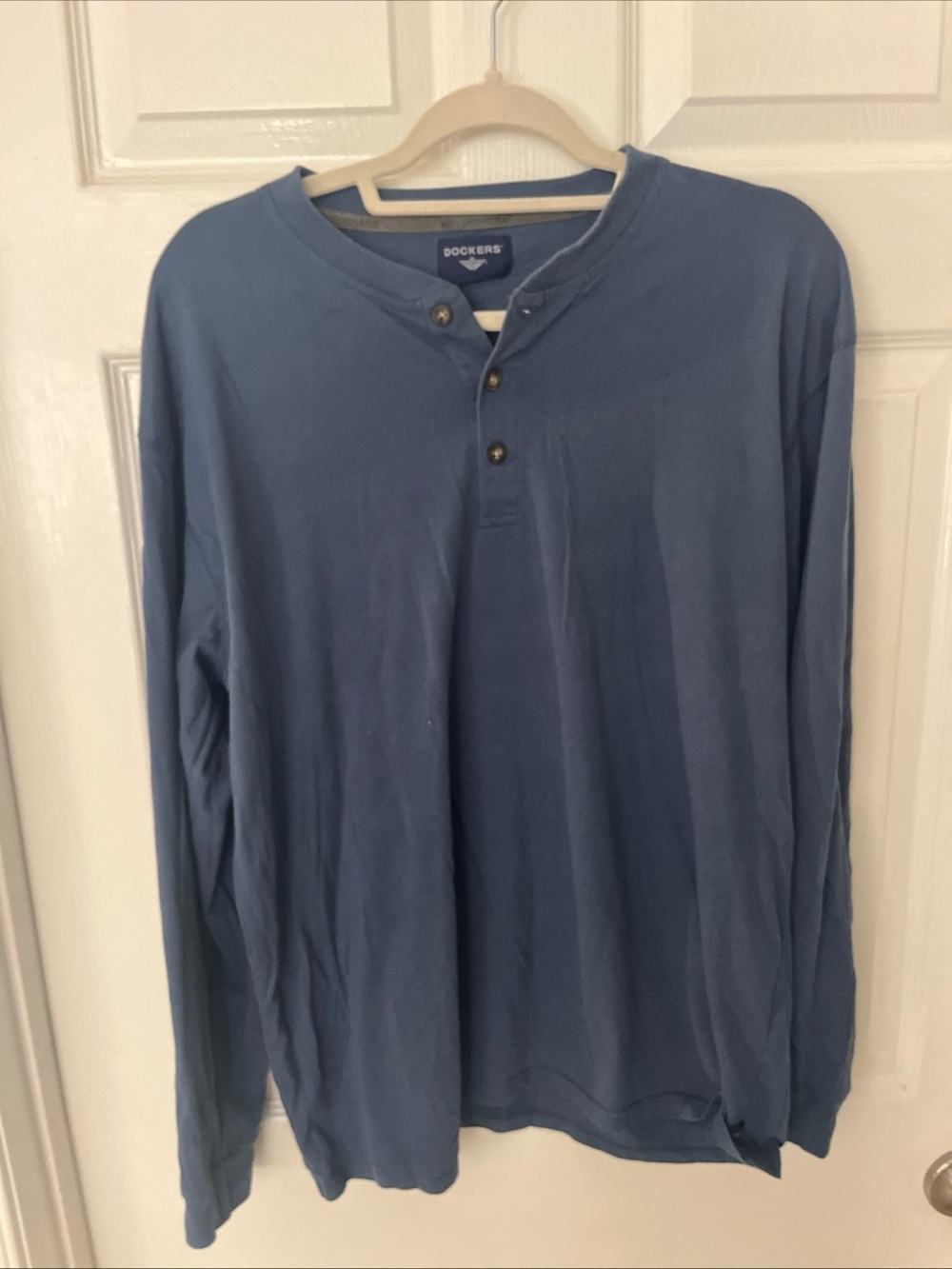 Dockers Men's Long Sleeve Henley - Slate Blue